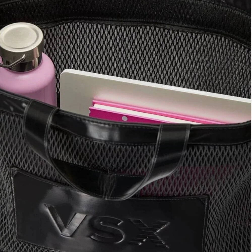 Victoria's Secret Sport VSX Black Mesh Gym Work Tote Bag